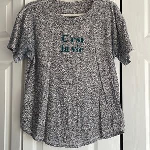 Anthropologie leopard print “C’est La vie”